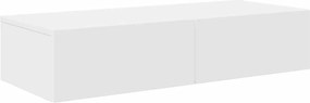 vidaXL Raft de perete cu sertare, alb, 80x33x17 cm, lemn prelucrat