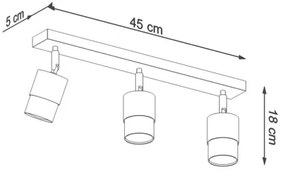 Spot NERO 3xGU10/40W/230V negru/auriu Sollux SL.1071