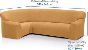Nueva Textura Huse super elastice RUBINIA aurii colţar (l. 340 - 540 cm)