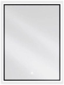 Mexen Erma oglindă iluminată de baie 60 x 80 cm, LED 6000K, anti aburire, ramă neagră - 9814-060-080-611-70