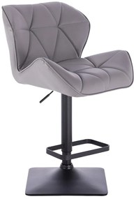HC111KW Scaun Gray Piele Ecologica cu Bază Neagră