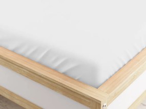 Cearsaf cu elastic din microfibra alb 160 x 200 cm