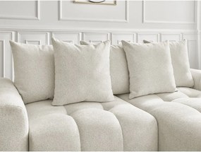 Colțar alb extensibil/cu spațiu de depozitare cu tapițerie din chenille (cu colț pe partea dreaptă/cu șezlong) Roxelane – Bobochic Paris