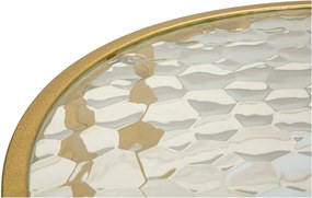 Măsuță de cafea albă-aurie cu blat din sticlă 50x90 cm Antalia – Mauro Ferretti