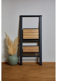 Scară pliabilă cu înveliș antiderapant din aluminiu Wenko Stepladder II, negru