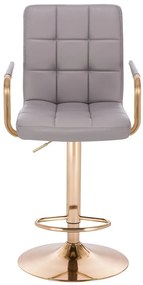 HC1015WP Scaun Gri Piele Ecologica Bază Aurie
