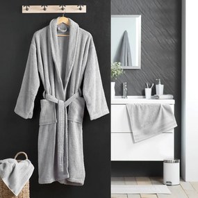 Halat gri deschis M din bumbac Tendresse – douceur d'intérieur