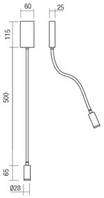 Veioză LED flexibilă Redo 01-2754 WALLIE LED/3W/230V USB CRI 90 alb