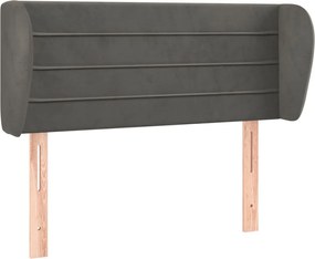vidaXL Tăblie de pat cu aripioare gri închis 93x23x78/88 cm catifea
