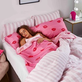 Cearceaf roz 131x215 cm Pouting Lips – Sassy B