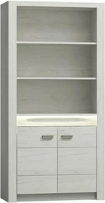 Vitrina INFINITY I-05, frasin alb, PAL melaminat, 96x42x192 cm