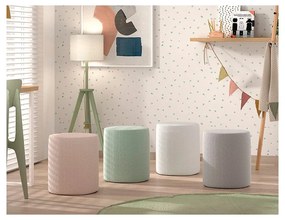 Puf de copii alb cu tapițerie din stofă bouclé MOON – Vipack