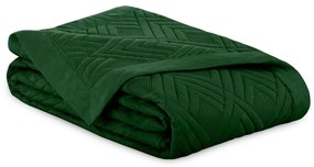 Cuvertură verde-închis matlasată din microfibră 220x240 cm Ophelia – Restilo