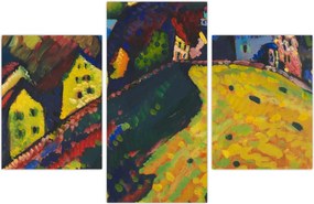 Tablou - Vasily Kandinsky, Houses at Murnau, reproducere (90x60 cm)