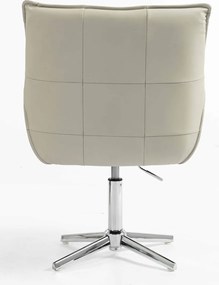 HR560CROSS Scaun Ecru Piele Ecologica Premium Soft cu Bază Cromata