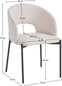 Scaun pentru sufragerie, bej/negru, LONKA