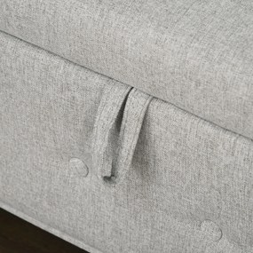 HOMCOM Banca cu depozitare, canapea cu două funcții în material textil aspect lin cu picioare de lemn 146,5 x 49 x 72 cm gri | Aosom Romania