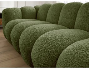 Canapea verde cu tapițerie din țesătură bouclé 232 cm Hippolyte – Bobochic Paris