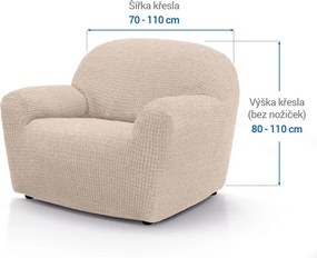 Nueva Textura Huse super elastice RUBINIA smântânii fotoliu (l. 70 - 110 cm)