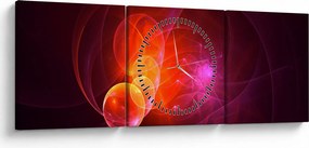 Tabloul modern cu abstracțiune roz (cu ceas) (90x30 cm)