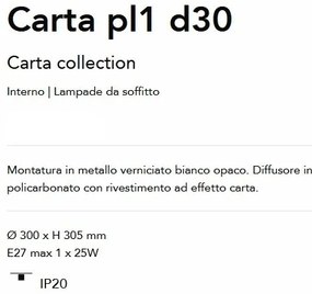 Plafoniera stil minimalist Carta pl1 d30