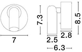 Aplica spot LED directionabil negru PICTOR