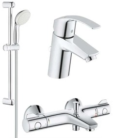 Pachet baterii baie cada,termostat Grohe Grohtherm 800 set dus +baterie lavoar Eurosmart marimea S(33265002,34567000,27853001)