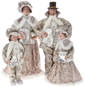 Familie Colindatori Champagne set 4 figurine 70 cm