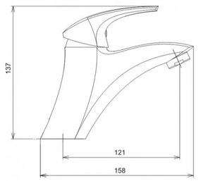 Baterie lavoar baie culoare crom Ferro, Metalia 57 Crom lucios