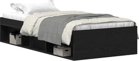 vidaXL Cadru de pat fără saltea Stejar negru 90x200 cm Lemn prelucrat