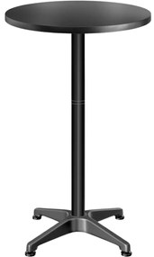 Masă de bar reglabilă din aluminiu NERO, Ø60 cm, negru Casaria