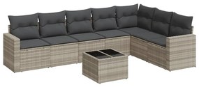 3219052 vidaXL Set mobilier de grădină cu perne, 8 piese gri deschis poliratan