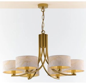 Jupiter 2098 - Lustru cu lanț ARTHUR 6xE27/15W/230V alb/auriu/decor marmură