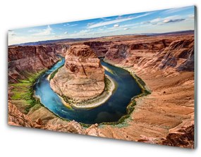 Tablou pe sticla Grand Canyon River Peisaj Roșu Albastru Verde