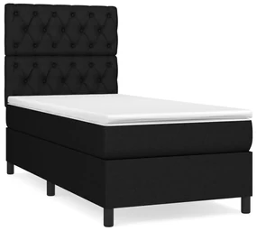 3141971 vidaXL Pat box spring cu saltea, negru, 80x200 cm, textil