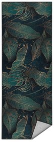 Covor tip traversă culoare petrol lavabil 80x200 cm Midnight Jungle – Mila Home