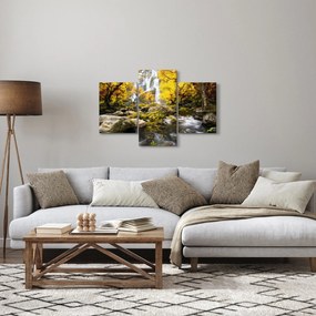 Tablou - Cascade în peisaj de toamnă, galben (90x60 cm)