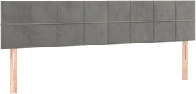vidaXL Tăblii de pat, gri deschis, 180x5x78/88 cm, catifea