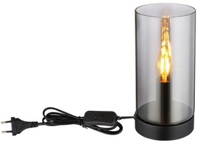Veioza, lampa de masa design modern Olly negru, fumuriu