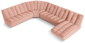 Coltar Moni cu 8 locuri in forma de U, colt pe partea stanga si tapiterie din tesatura structurala