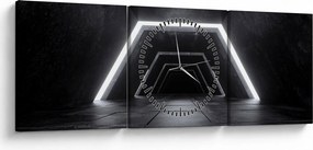 Tablou - Tunel futurist (cu ceas) (90x30 cm)