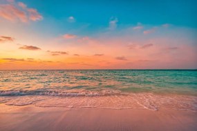 Fotografie Closeup sea sand beach. Panoramic beach, Levente Bodo