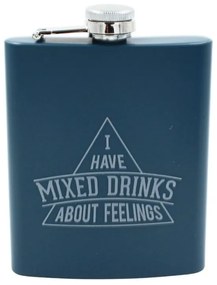 Butelcă din oțel inoxidabil, mesaj Mixed Drinks About Feelings, 270 ml