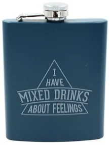 Butelcă din oțel inoxidabil, mesaj Mixed Drinks About Feelings, 270 ml