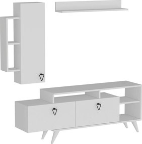 Mobilier living 505CRL1922, alb, PAL melaminat, 3 piese
