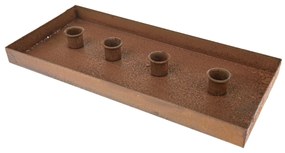 Suport metalic pentru lumânări Rustik, 33 x 2,5 x15 cm, 33 cm