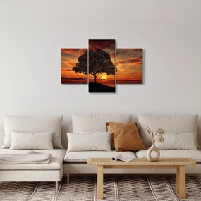 Tablou cu pomi și apus de soare (90x60 cm)