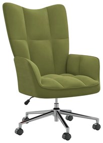 328164 vidaXL Scaun de relaxare, verde deschis, catifea