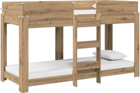 vidaXL Pat Etajat pentru Copii Stejar Artizanal 75 x 190 cm