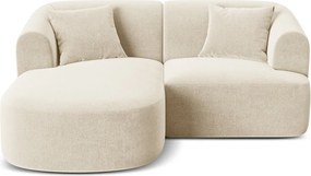 Colțar bej cu tapițerie din catifea (cu colț pe partea stângă/cu șezlong) Campi – Cosmopolitan Design